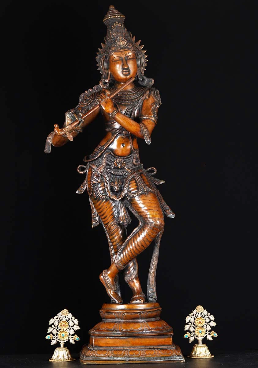 Om  Lord  Gopal  Krsna is  available only in  copper patina or is the Deity also available in  brass