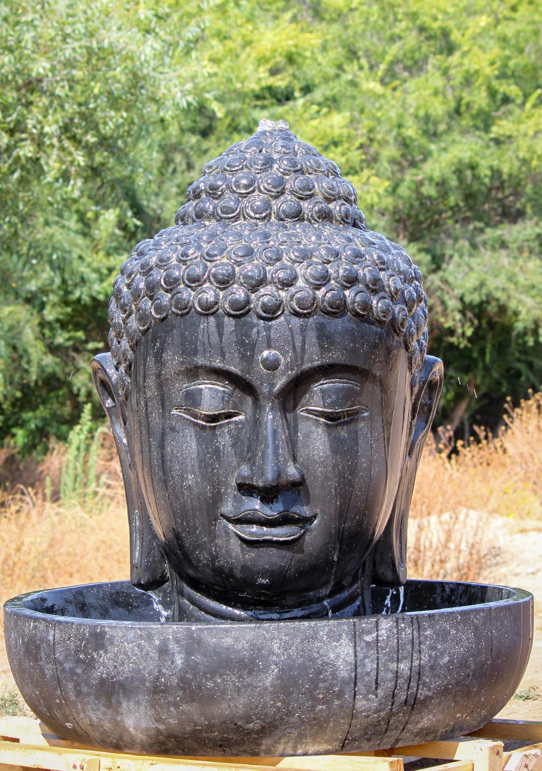 PREORDER Buddha Head Fountain with 3rd Eye Perfect Water Feature for Garden 38", Optional Basin 48" Questions & Answers