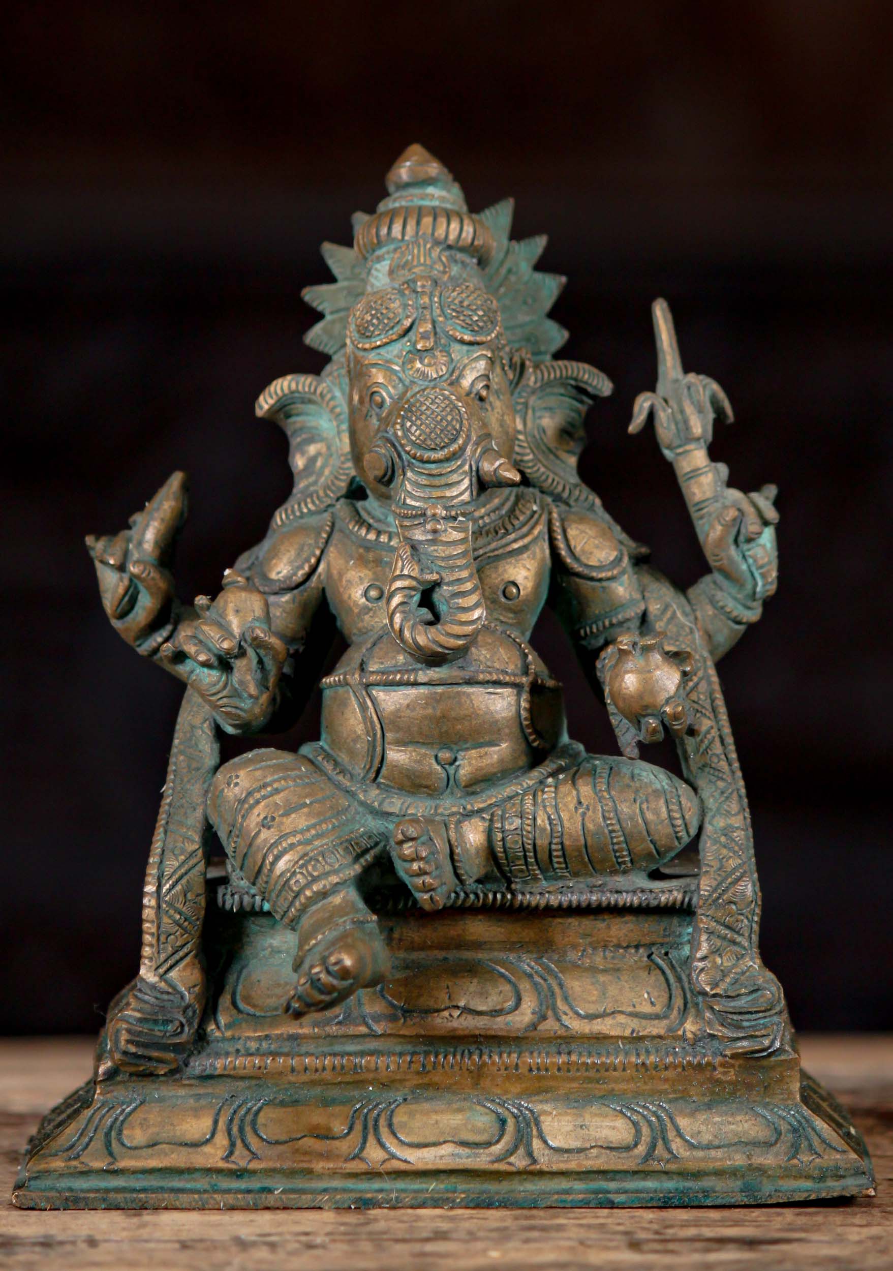 Bronze Statues of the 32 Forms of Ganapathi, Cast in Lost Wax Method Bronze Choose Option 8" Questions & Answers